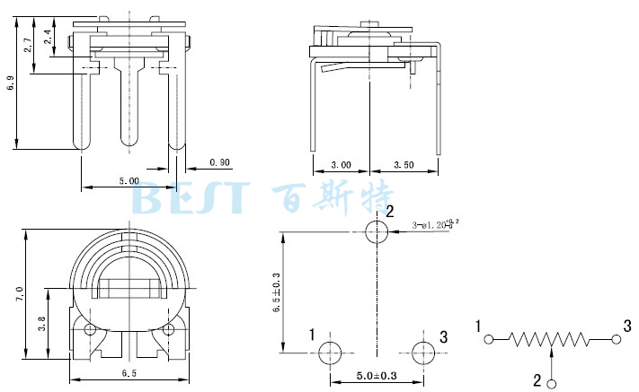 碳膜可调电阻RM065C-V2 碳膜可调电阻RM065C-V2