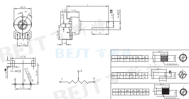 电位器系列WH121-1 电位器系列WH121-1