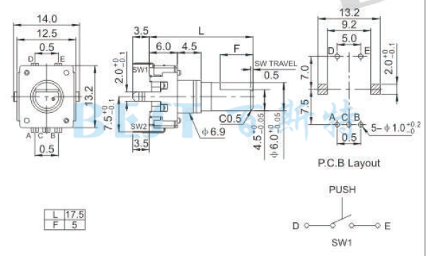 编码器EC12A参考图纸